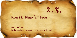Kosik Napóleon névjegykártya